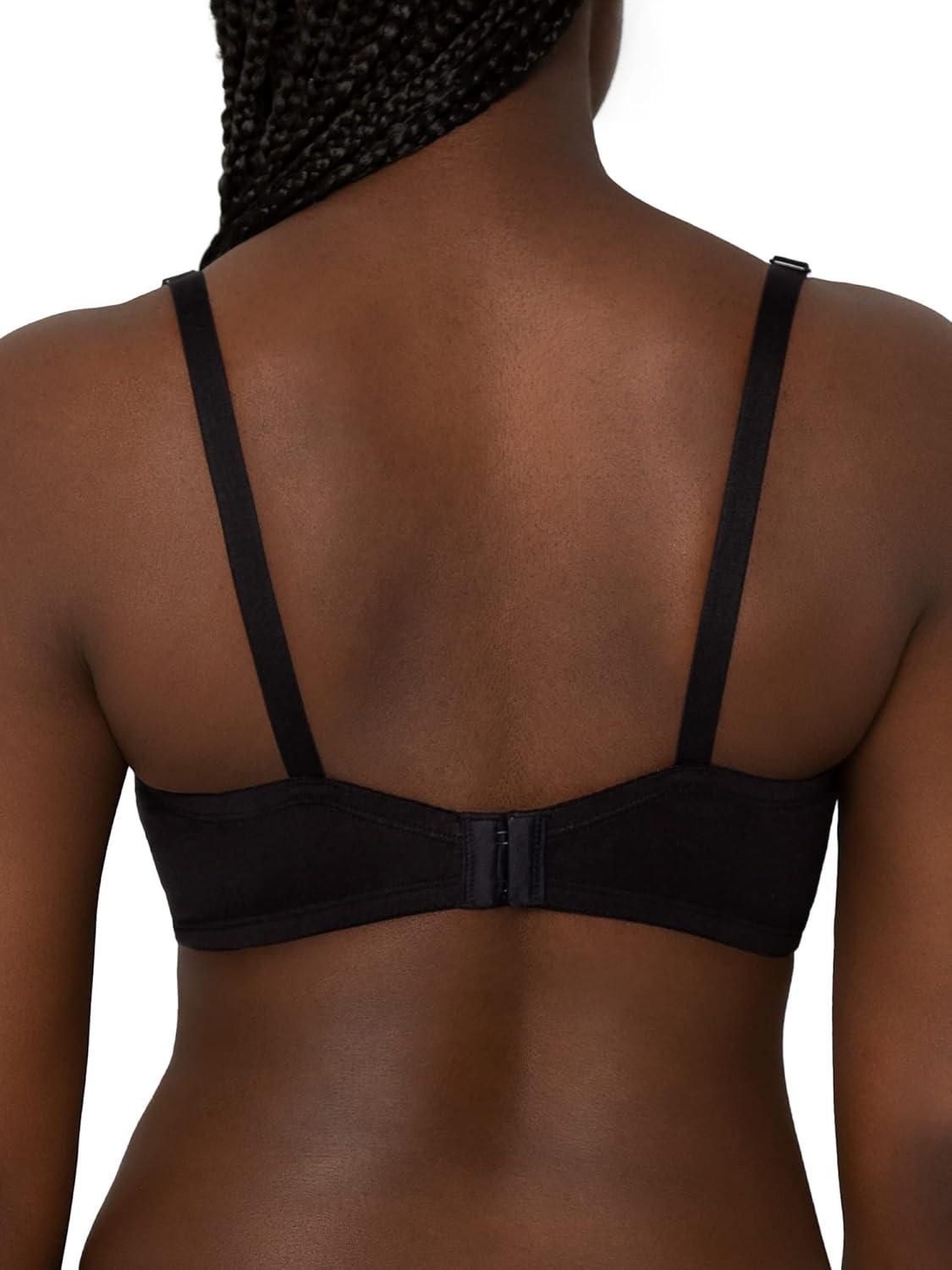 imageFruit of the Loom Womens Smooth Cotton TShirt Bra Pack  UltraSoft Flexible and Invisible Under TeesBlack HueSandWhite