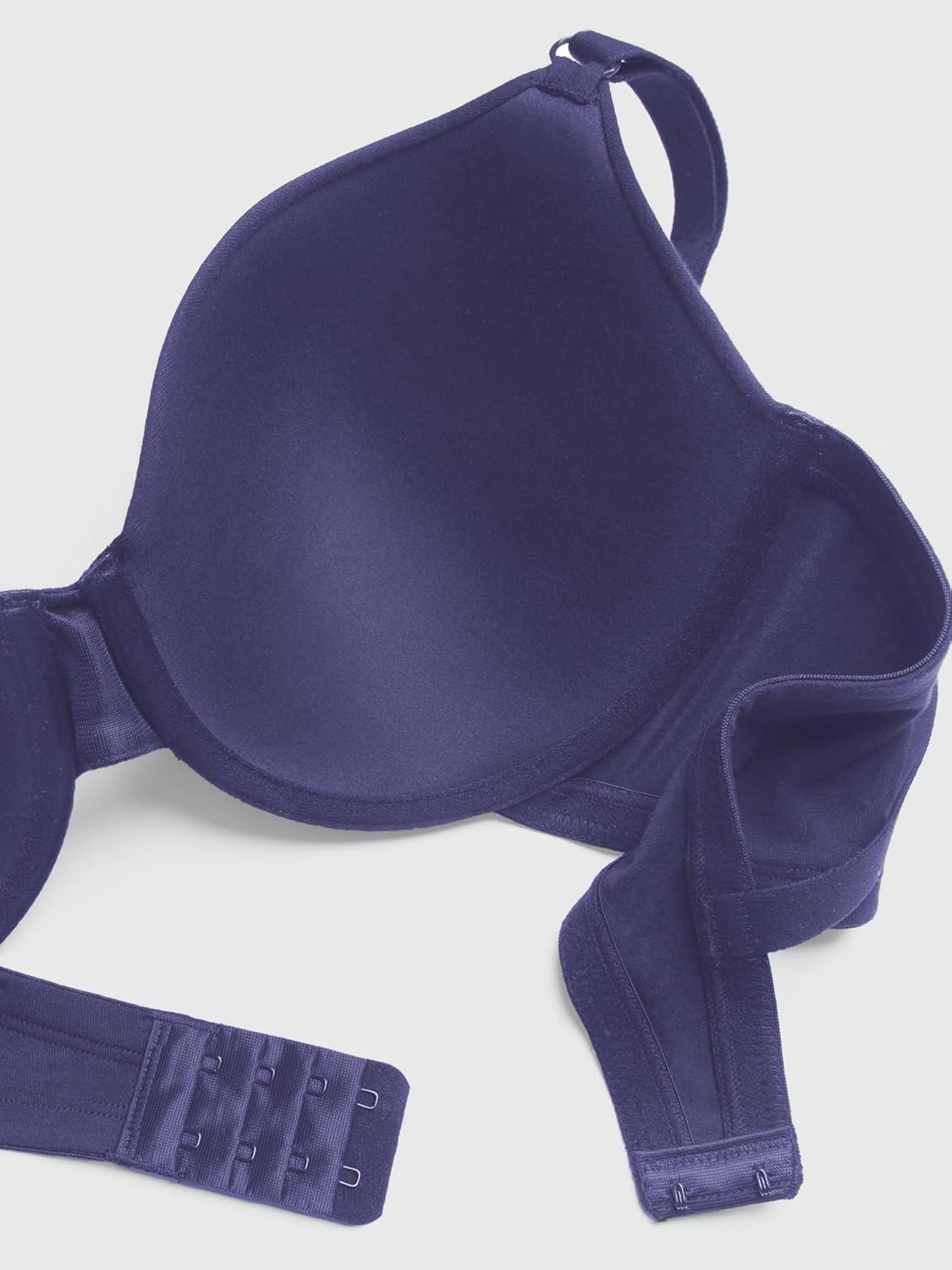 imageFruit of the Loom Womens Smooth Cotton TShirt Bra Pack  UltraSoft Flexible and Invisible Under TeesDeja BlueSkipper BlueGrey Heather