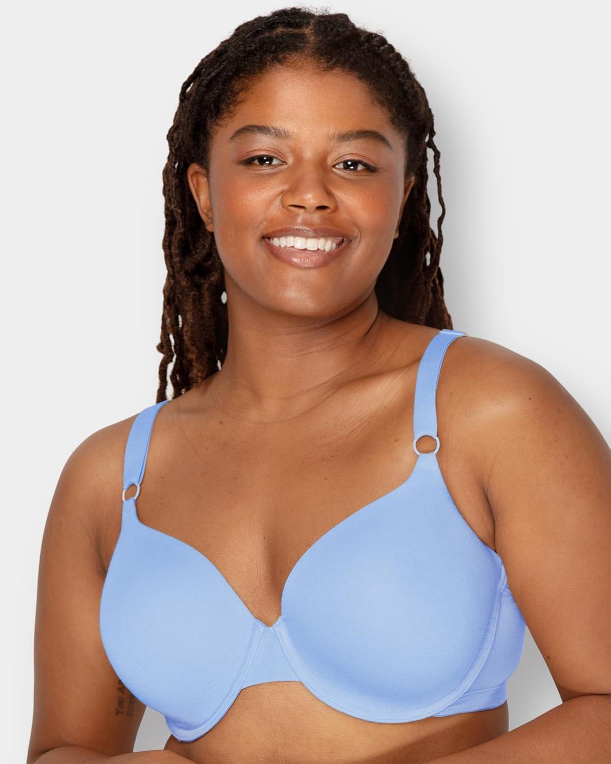 imageFruit of the Loom Womens Smooth Cotton TShirt Bra Pack  UltraSoft Flexible and Invisible Under TeesDeja BlueSkipper BlueGrey Heather