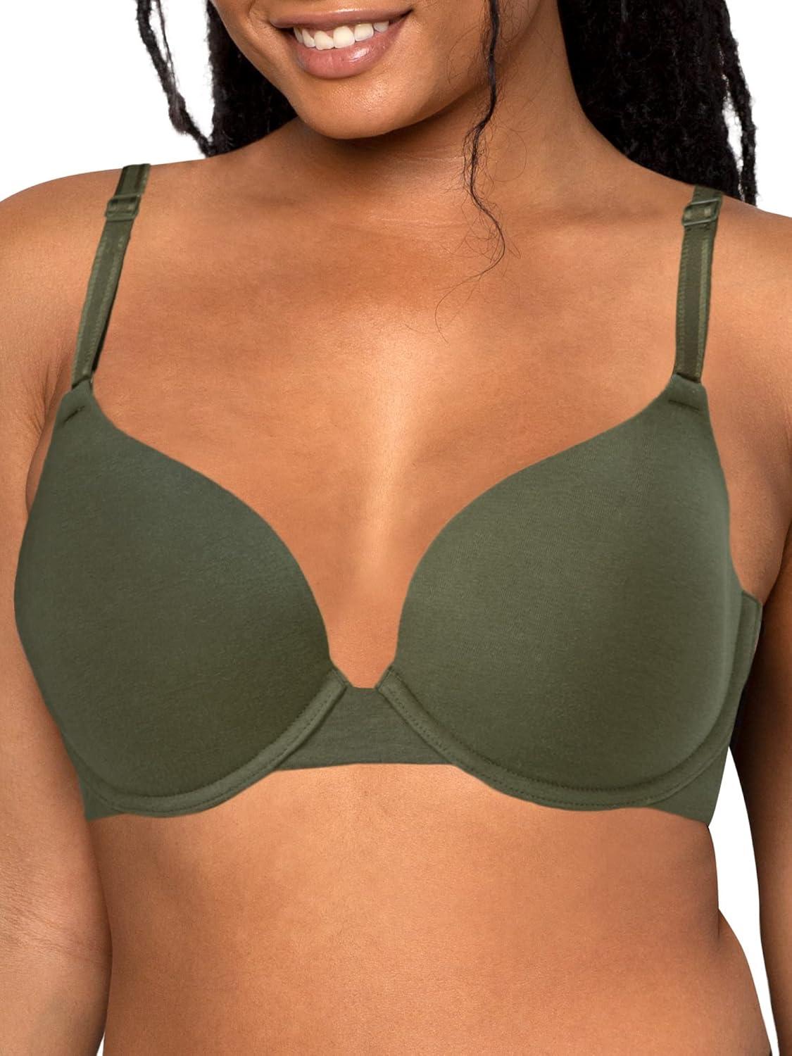 imageFruit of the Loom Womens Smooth Cotton TShirt Bra Pack  UltraSoft Flexible and Invisible Under TeesDesert DuskGrey HeatherOlive