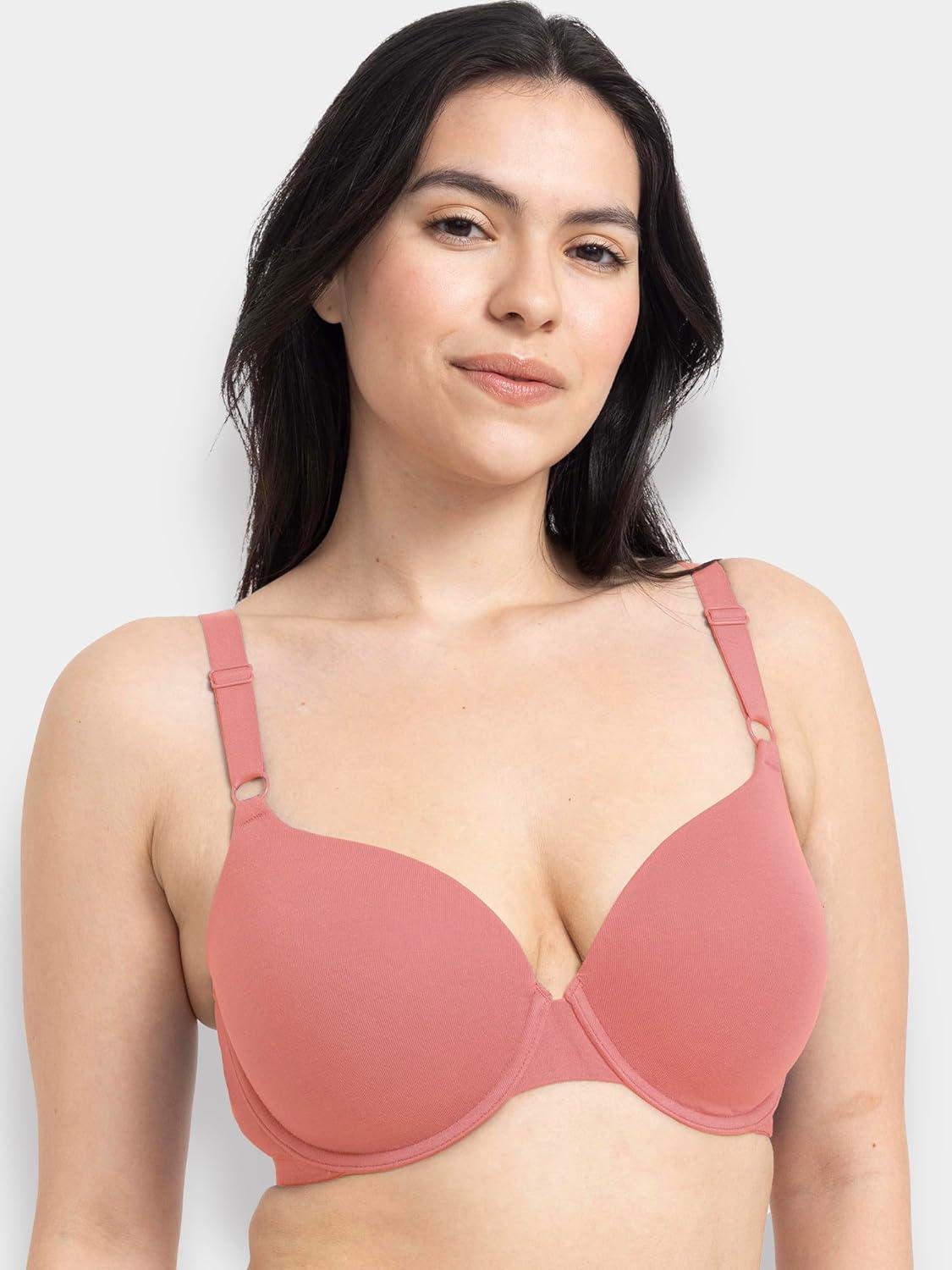 imageFruit of the Loom Womens Smooth Cotton TShirt Bra Pack  UltraSoft Flexible and Invisible Under TeesDesert DuskGrey HeatherOlive