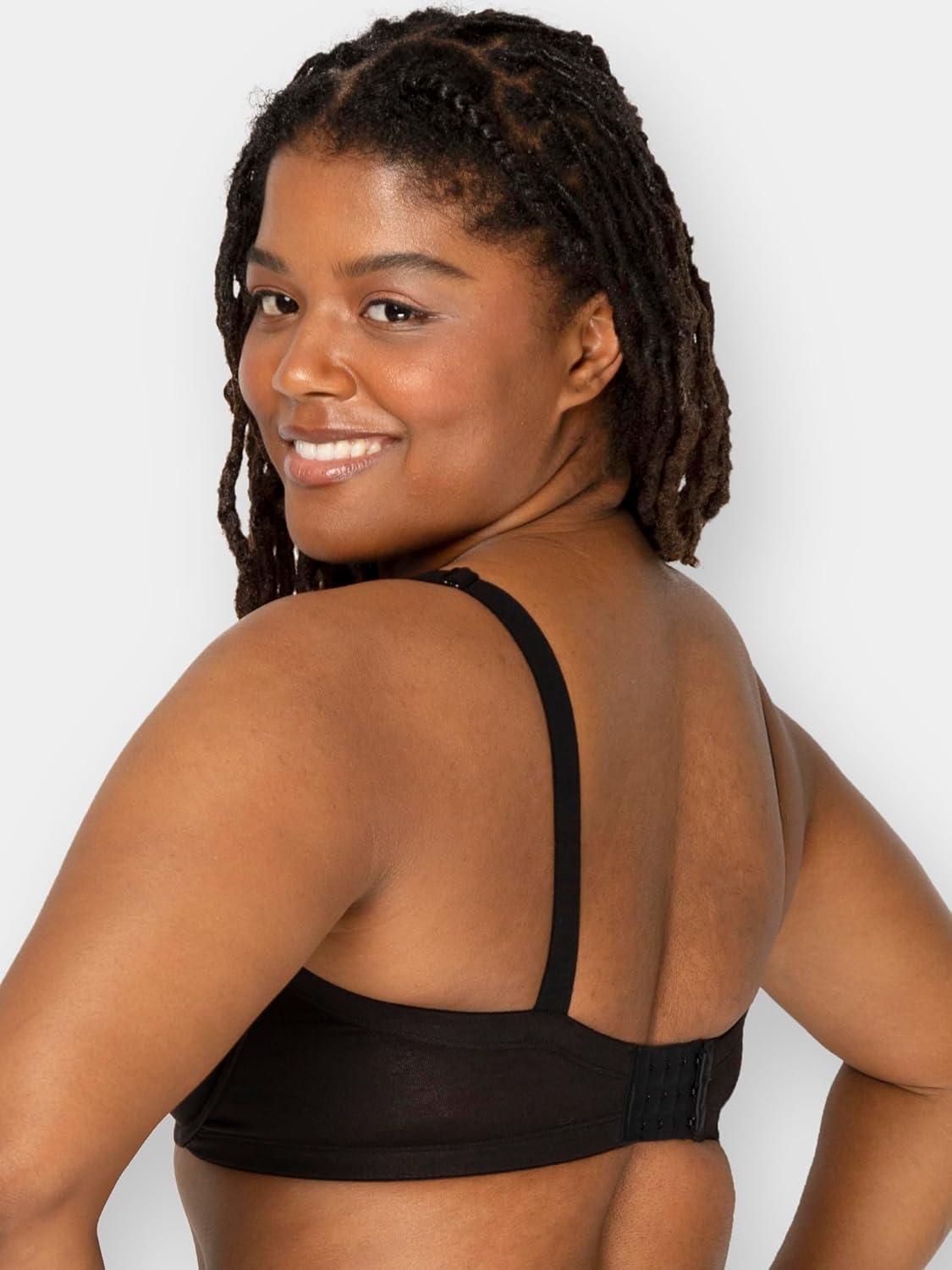 imageFruit of the Loom Womens Smooth Cotton TShirt Bra Pack  UltraSoft Flexible and Invisible Under TeesWhiteBlack Hue