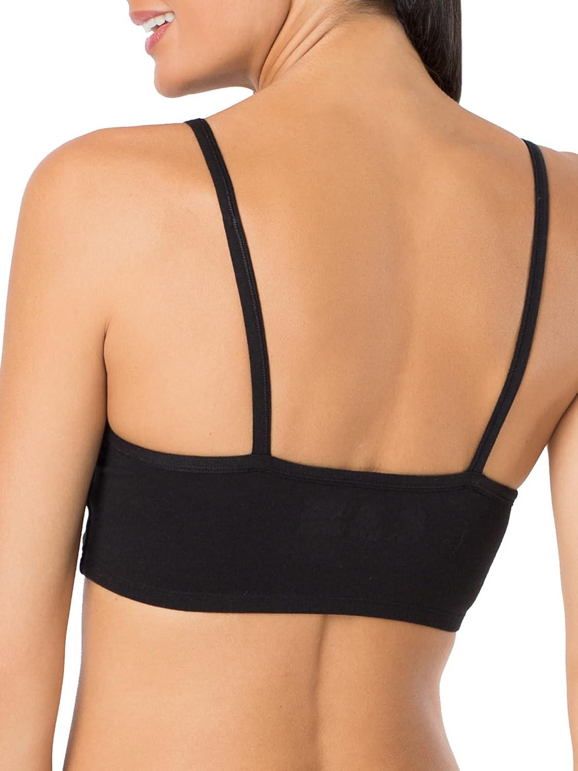 imageFruit of the Loom Womens Spaghetti Strap Cotton Sports BraAllDay ComfortBlushing RoseWhiteBlack Hue