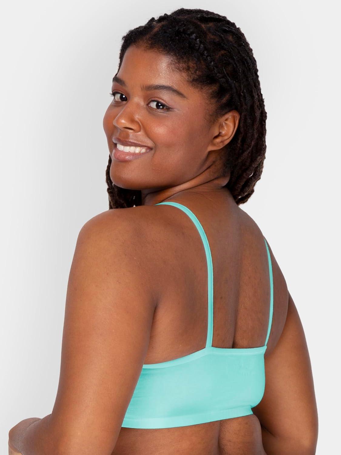 imageFruit of the Loom Womens Spaghetti Strap Cotton Sports BraAllDay ComfortLentilAruba BlueDutch Blue