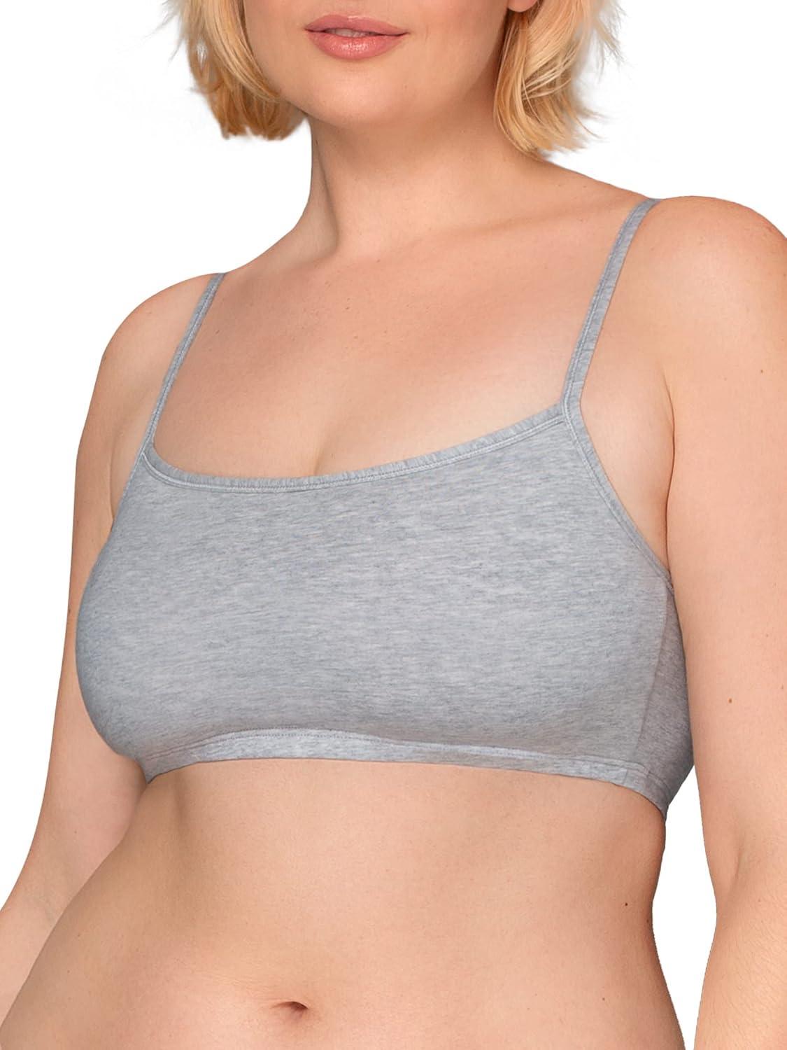 imageFruit of the Loom Womens Spaghetti Strap Cotton Sports BraAllDay ComfortLilac WhisperWhiteGrey Heather