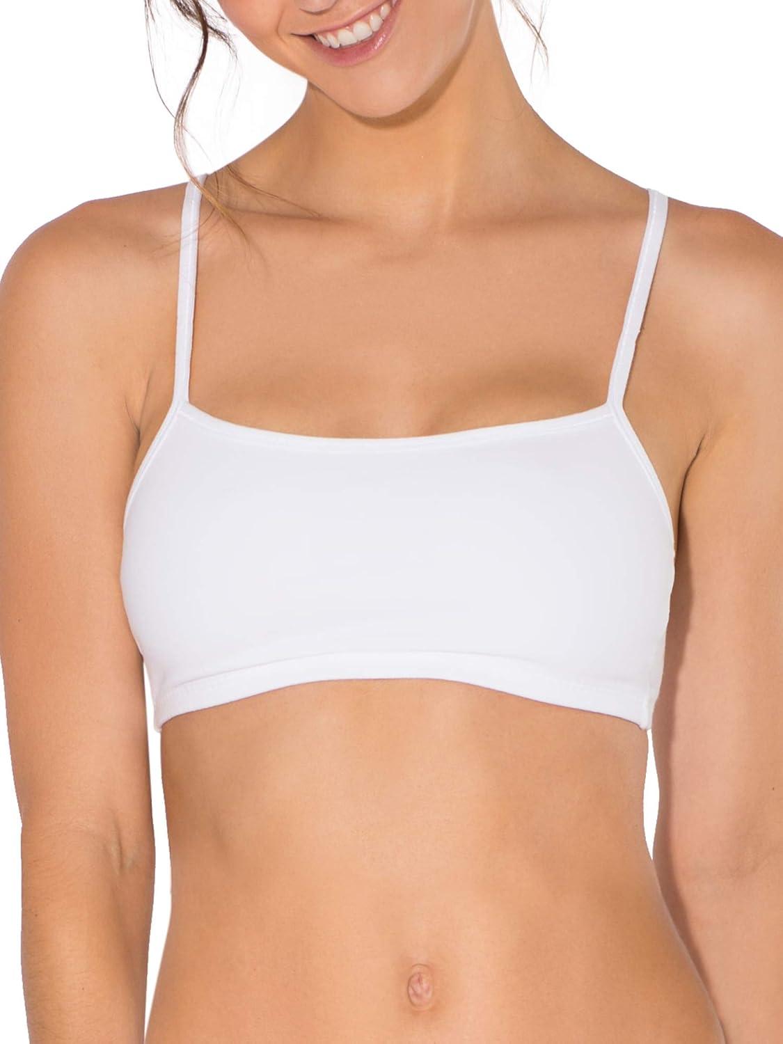 imageFruit of the Loom Womens Spaghetti Strap Cotton Sports BraAllDay ComfortMint ChipWhiteGrey Heather