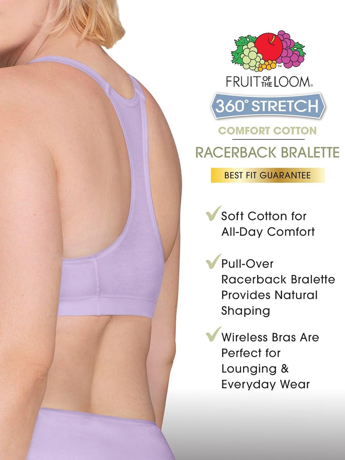 imageFruit of the Loom Womens Spaghetti Strap Cotton Sports BraAllDay ComfortPurple VelvetHeather GreyLilac