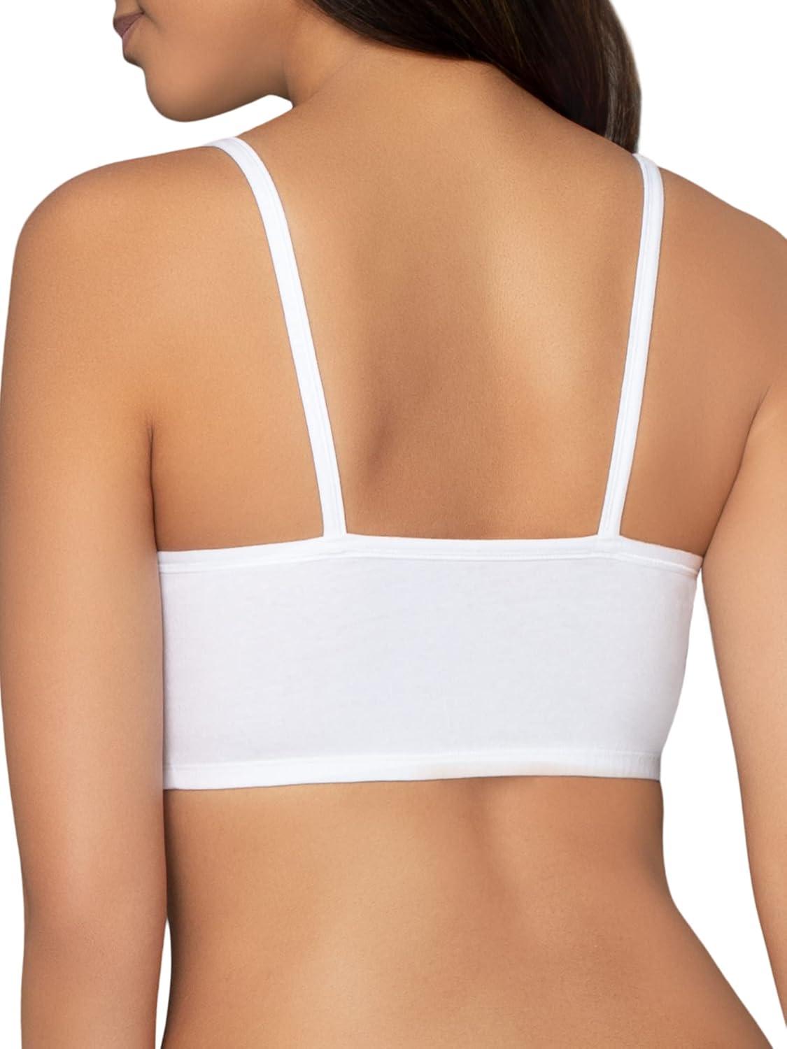 imageFruit of the Loom Womens Spaghetti Strap Cotton Sports BraAllDay ComfortWhiteSandBlack