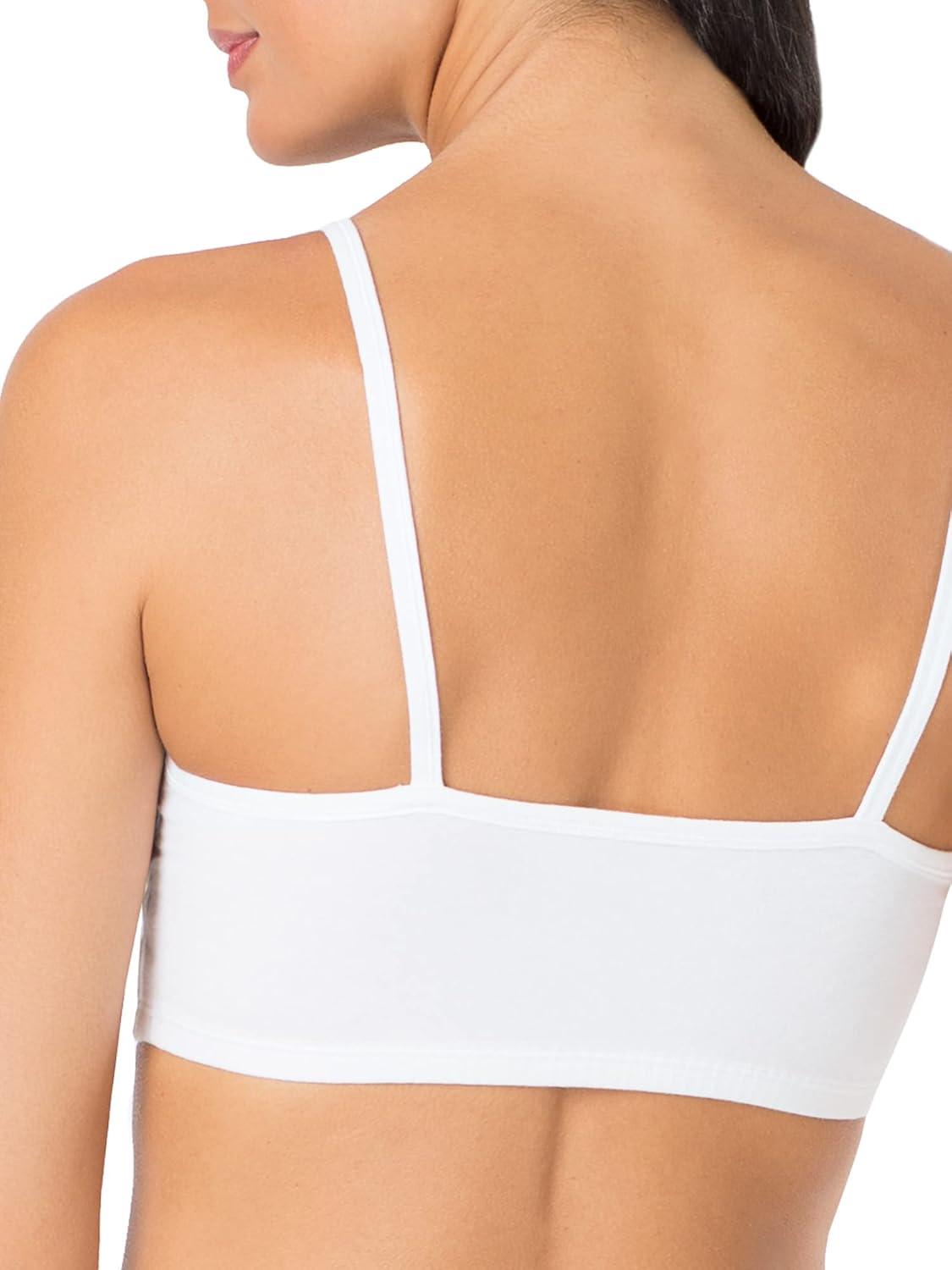 imageFruit of the Loom Womens Spaghetti Strap Cotton Sports BraAllDay ComfortWhiteWhiteWhite