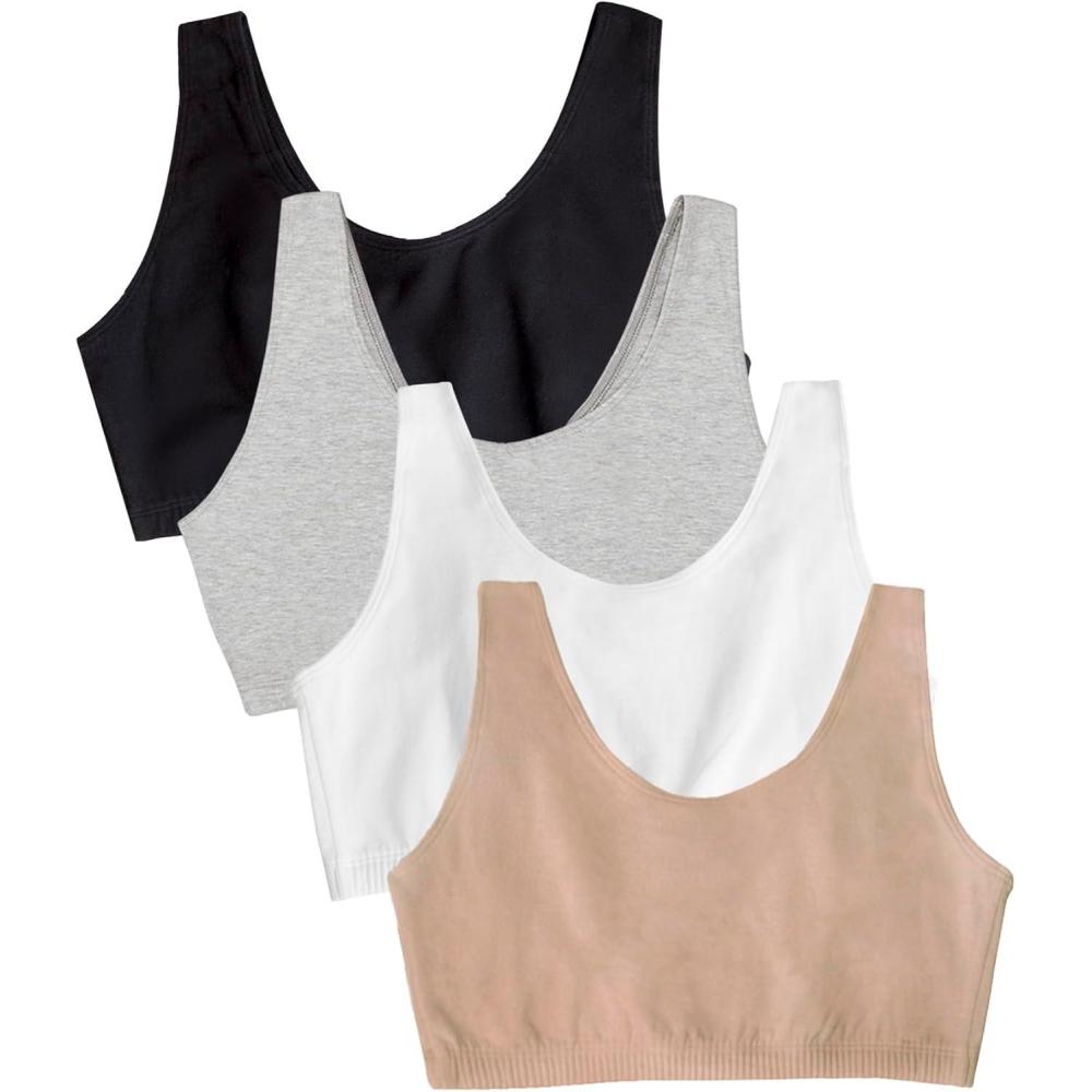 imageFruit of the Loom Womens MultiPack Tank Top Style Sports BraBlackHeather GreySandWhite