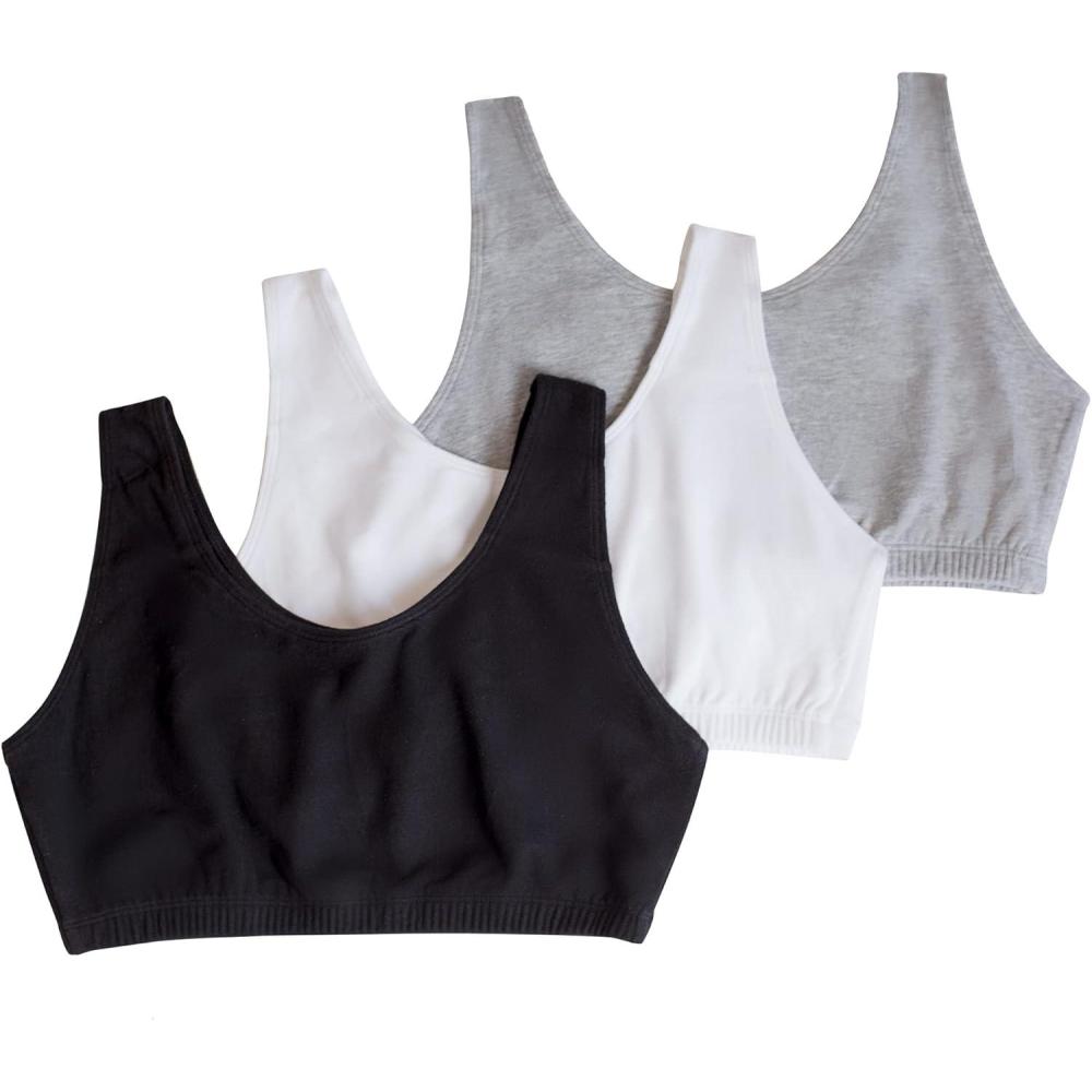 imageFruit of the Loom Womens MultiPack Tank Top Style Sports BraBlackWhiteHeather Grey