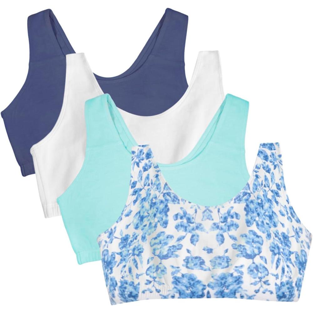 imageFruit of the Loom Womens MultiPack Tank Top Style Sports BraModern TapestryWhiteAruba BlueDutch Blue