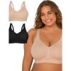 imageFruit of the Loom Womens Fit for Me Collection PlusSize Wireless Bra  Soft Cotton Comfort ampamp SupportSandBlack Hue