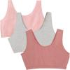 imageFruit of the Loom Womens MultiPack Tank Top Style Sports BraHeather GreyDuskBlushing Rose