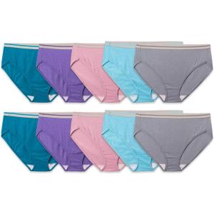 imageFruit of the Loom Womens Eversoft Cotton Underwear Multipacks Tag Free ampamp Breathable Available in Plus SizeHi Cut  Assorted Color May Vary
