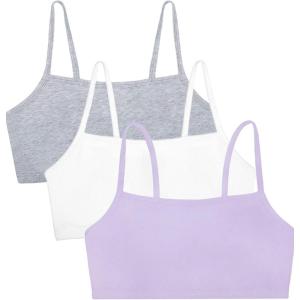 imageFruit of the Loom Womens Spaghetti Strap Cotton Sports BraAllDay ComfortLilac WhisperWhiteGrey Heather