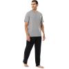 imageFruit of the Loom Mens 2Piece Jersey Knit Pajama SetGrey HeatherBlack