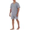 imageFruit of the Loom Mens Broadcloth Short Sleeve Pajama SetNavyWhite Check