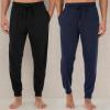 imageFruit of the Loom Mens Jersey Knit Jogger Sleep Pant 1 and 2 PacksBlackNavy