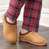 imageFruit of the Loom Mens Memory Foam Slippers  Microsuede Clogs  IndoorOutdoor Machine Washable Zapatillas CmodasTan