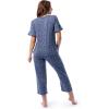 imageFruit of the Loom Womens 360 Stretch Ruffle Sleeve VNeck Tee and Capri Sleep Pajama SetSmall Bloom