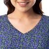 imageFruit of the Loom Womens 360 Stretch Ruffle Sleeve VNeck Tee and Capri Sleep Pajama SetSmall Bloom