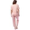 imageFruit of the Loom Womens 360 Stretch Ruffle Sleeve VNeck Tee and Capri Sleep Pajama SetWatercolor Hearts