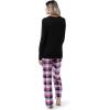 imageFruit of the Loom Womens Waffle VNeck Top and Flannel Pant Sleep SetBlackBerry Plaid