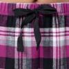imageFruit of the Loom Womens Waffle VNeck Top and Flannel Pant Sleep SetBlackBerry Plaid