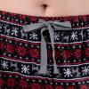imageFruit of the Loom Womens Waffle VNeck Top and Flannel Pant Sleep SetGrey HeatherFair Isle Black