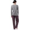 imageFruit of the Loom Womens Waffle VNeck Top and Flannel Pant Sleep SetGrey HeatherFair Isle Black