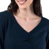 imageFruit of the Loom Womens Waffle VNeck Top and Flannel Pant Sleep SetMidnight BlueBlue Sea Stripe