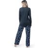 imageFruit of the Loom Womens Waffle VNeck Top and Flannel Pant Sleep SetMidnight BlueStarflake