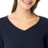 imageFruit of the Loom Womens Waffle VNeck Top and Flannel Pant Sleep SetNavyHoliday Plaid