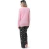 imageFruit of the Loom Womens Waffle VNeck Top and Flannel Pant Sleep SetSoft PinkCosmic Sky
