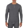imageFruit of the Loom mens Recycled Waffle Thermal Underwear Henley TopBlackGreystone Heather