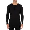 imageFruit of the Loom mens Recycled Waffle Thermal Underwear Henley TopBlackGreystone Heather