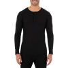 imageFruit of the Loom mens Recycled Waffle Thermal Underwear Henley TopBlackNavy