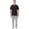 imageFruit of the Loom Mens 2Piece Jersey Knit Pajama SetBlackGrey Heather