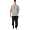 imageFruit of the Loom Mens 2Piece Jersey Knit Pajama SetGrey HeatherBlack
