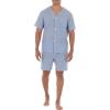 imageFruit of the Loom Mens Broadcloth Short Sleeve Pajama SetBlue Stripe