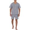 imageFruit of the Loom Mens Broadcloth Short Sleeve Pajama SetNavyWhite Check