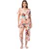 imageFruit of the Loom Womens 360 Stretch Ruffle Sleeve VNeck Tee and Capri Sleep Pajama SetPainters Palette