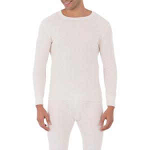 imageFruit of the Loom Mens Classic Midweight Waffle Thermal Underwear Crew TopNatural