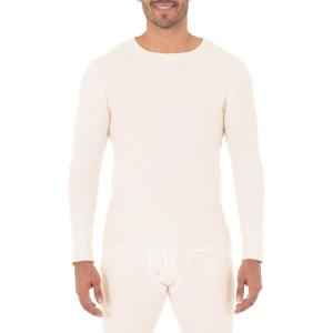 imageFruit of the Loom Mens Classic Midweight Waffle Thermal Underwear Crew TopSandstone