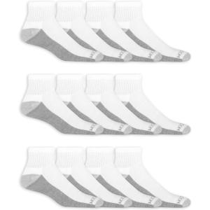 imageFruit of the Loom Mens Dual Defense Ankle Socks 12 PackWhite