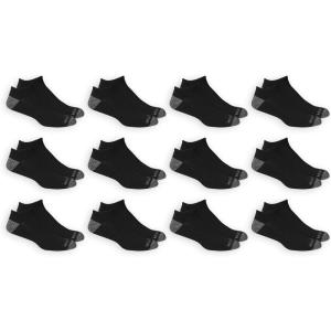 imageFruit of the Loom Mens Dual Defense No Show Socks 12 PackBlack