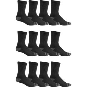 imageFruit of the Loom Mens Durable Cushioned Work Gear Socks with Dual Defense6 Pair PackBlack
