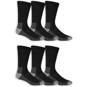 imageFruit of the Loom Mens Durable Cushioned Work Gear Socks with Dual Defense6 Pair PackBlack 6pack