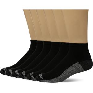 imageFruit of the Loom Mens Durable Cushioned Work Gear Socks with Dual Defense6 Pair PackBlack Gray Sole